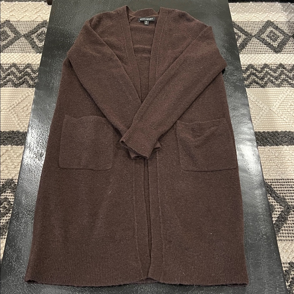 Banana Republic Dark Brown Open Front Cardigan Duster Size XS - Picture 7 of 7